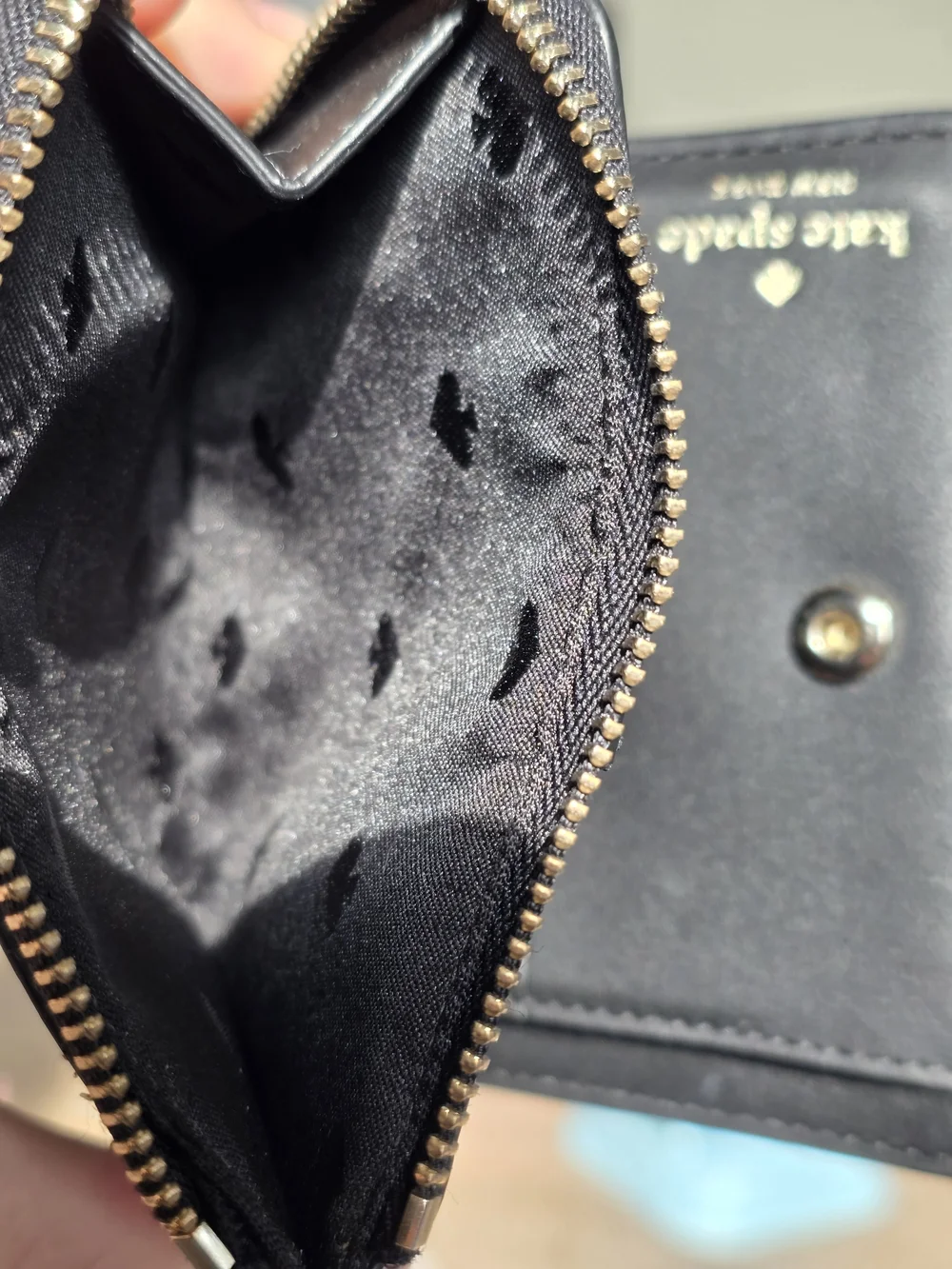 kate spade Black Floral Zip Wallet